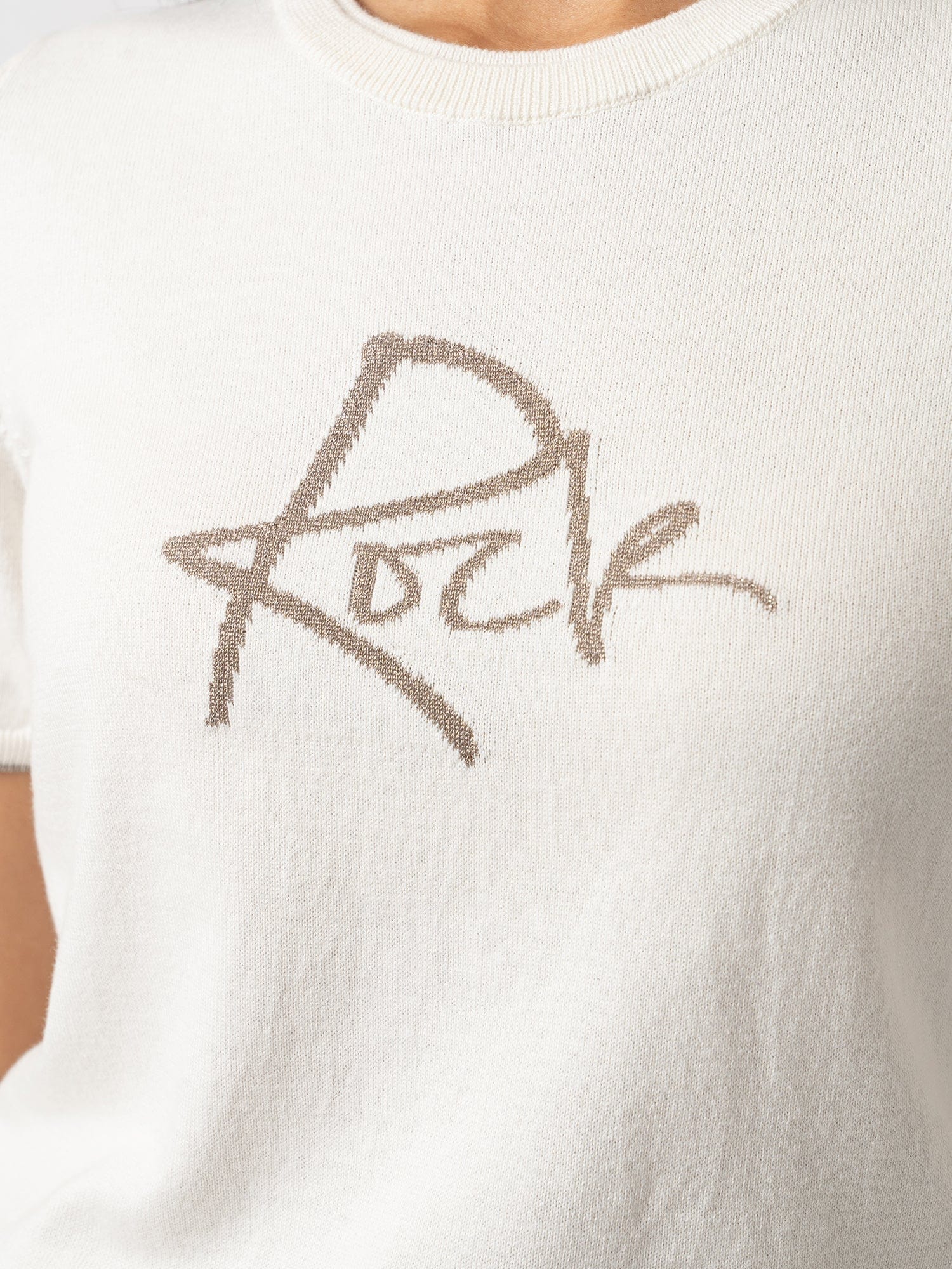 Rock Intarsia Jumper Short Sleeve Cream - Women's Jumper | Saint + Sofia® EU
